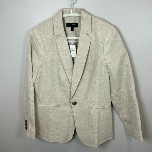 Talbots Jackets & Blazers - 100% Linen Talbots Jacket Blazer Suit Women’s 8 petite 8P beige cream NwT